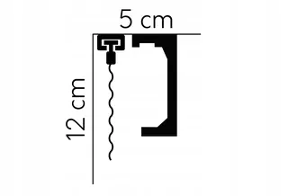 Maskovacia lišta na závesnú tyč QL046T dĺžka 2,0m Mardom Decor výška12,0 cm